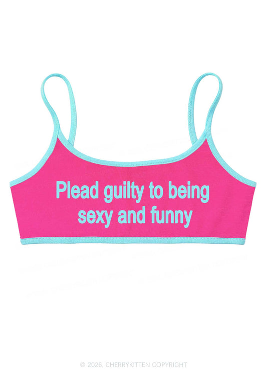 Plead Guilty To Being Funny Y2K Super Crop Cami Cherrykitten