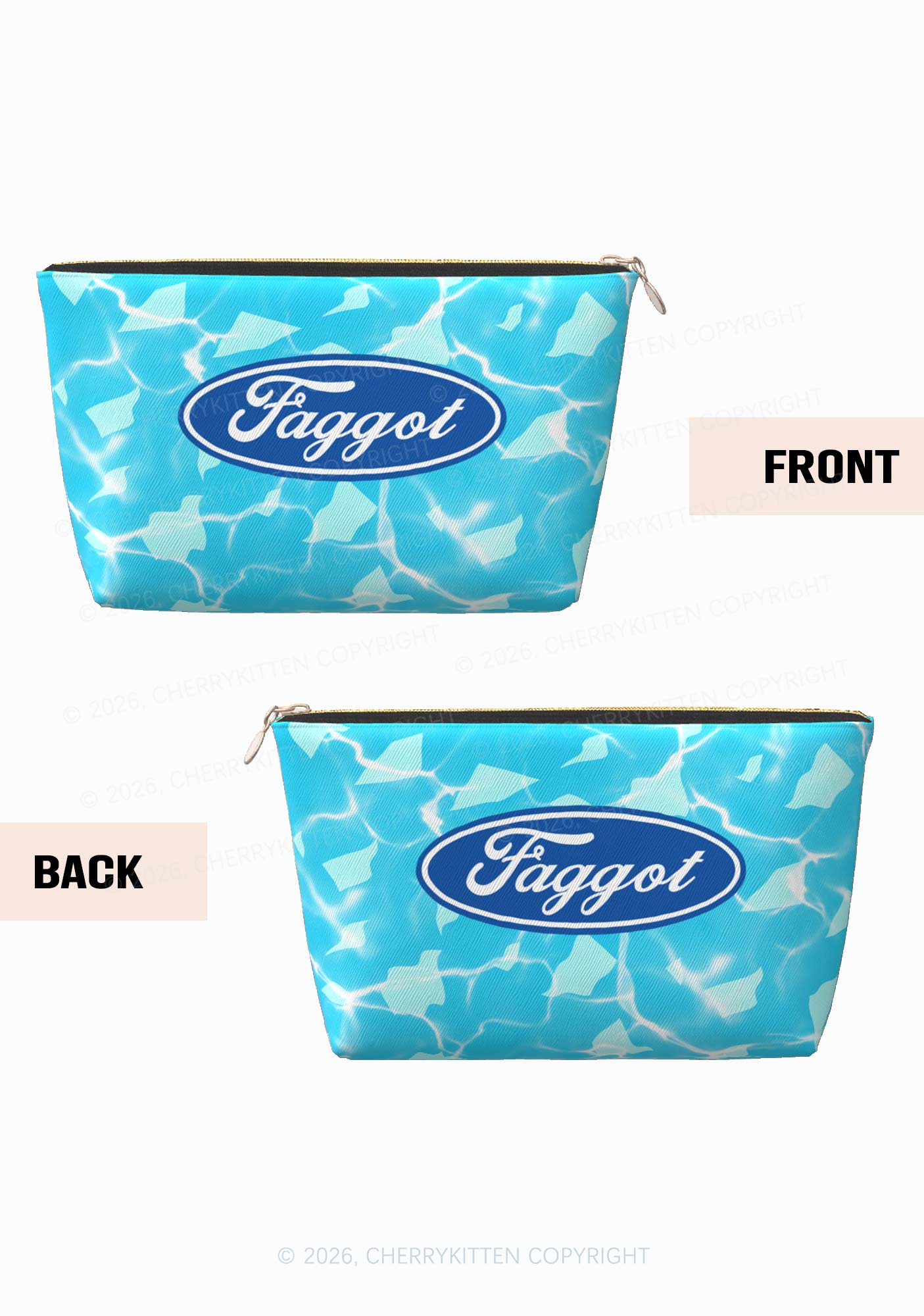 Blue Faggot Pride Y2K Makeup Bag Cherrykitten