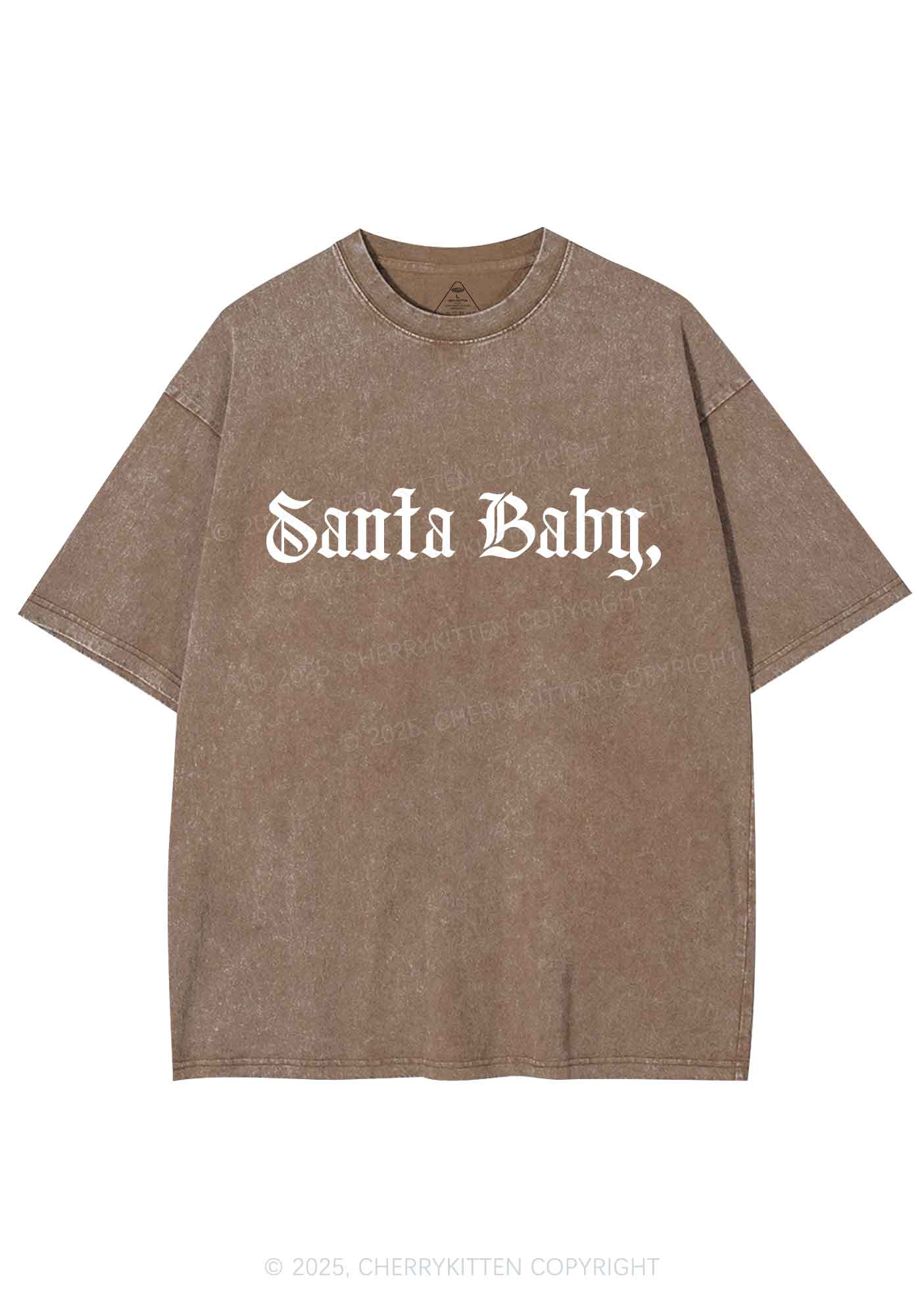 Christmas Santa Baby Y2K Shirts Washed Tee Cherrykitten