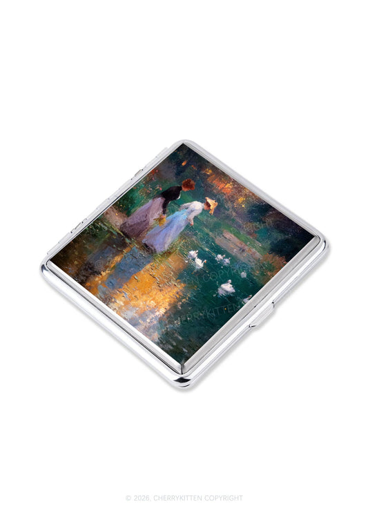 Sunset Pond Swans Pride Y2K Cigarette Case Cherrykitten
