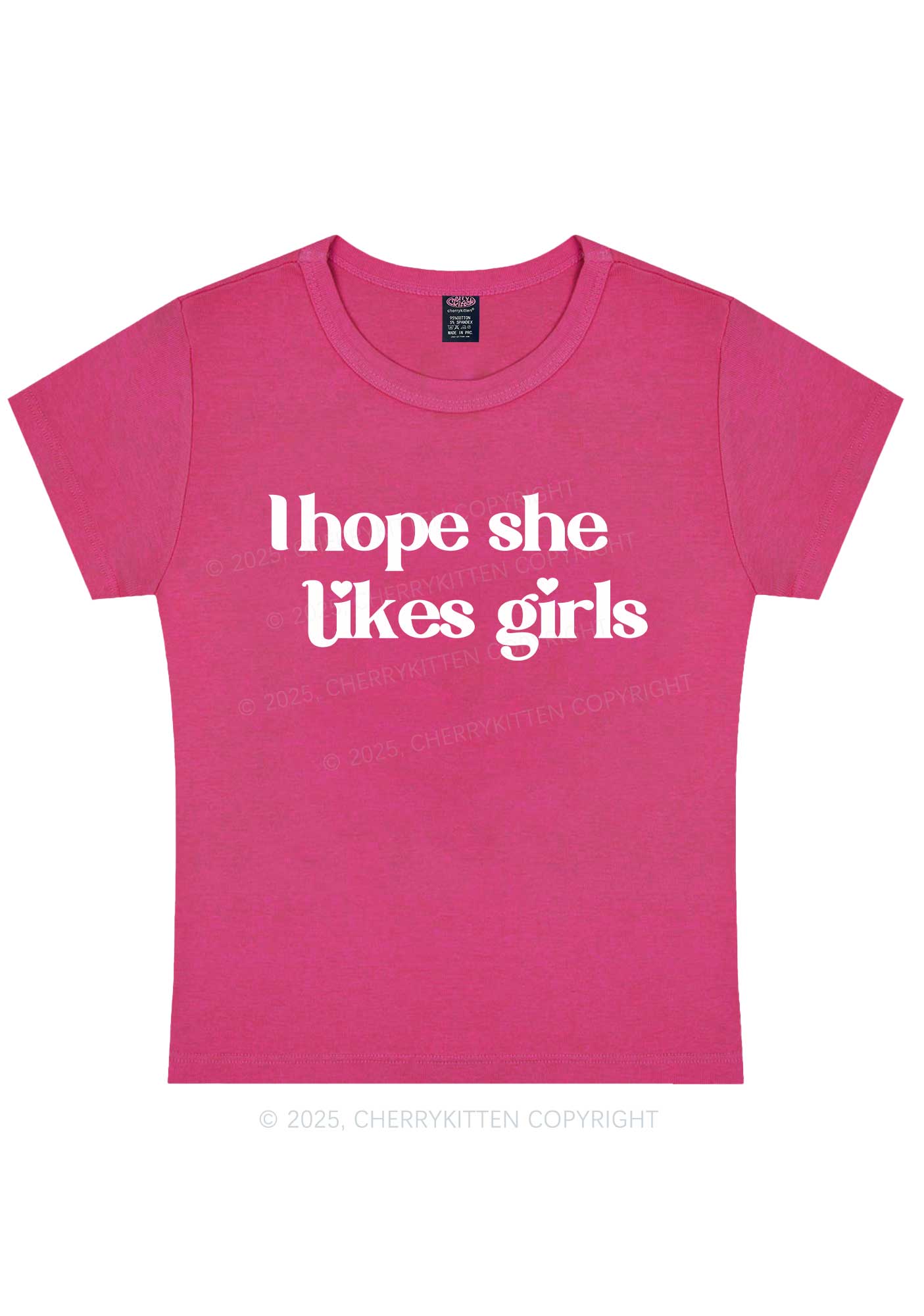 I Hope She Likes Girls Y2K Baby Tee Cherrykitten