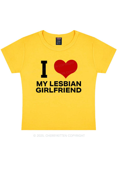 I Love My Lesbian GF Y2K Baby Tee Cherrykitten
