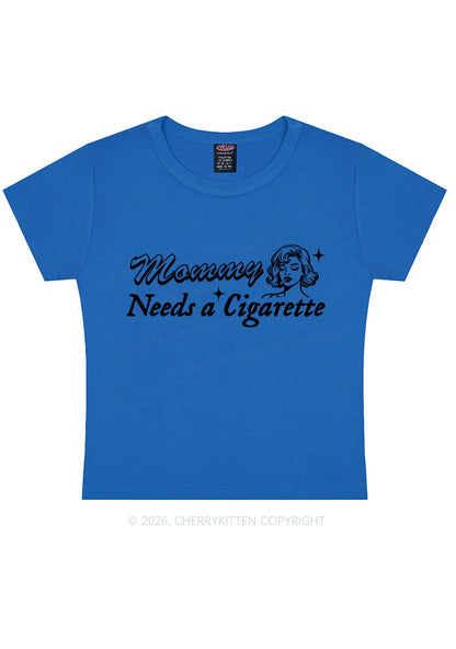 Mommy Needs Cigarette Y2K Baby Tee Cherrykitten