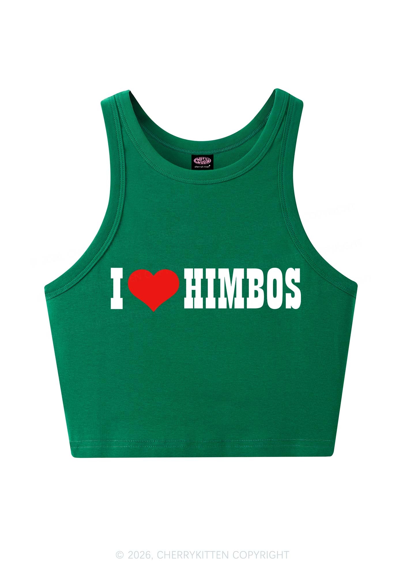 I Love Himbos Y2K Crop Tank Top Cherrykitten