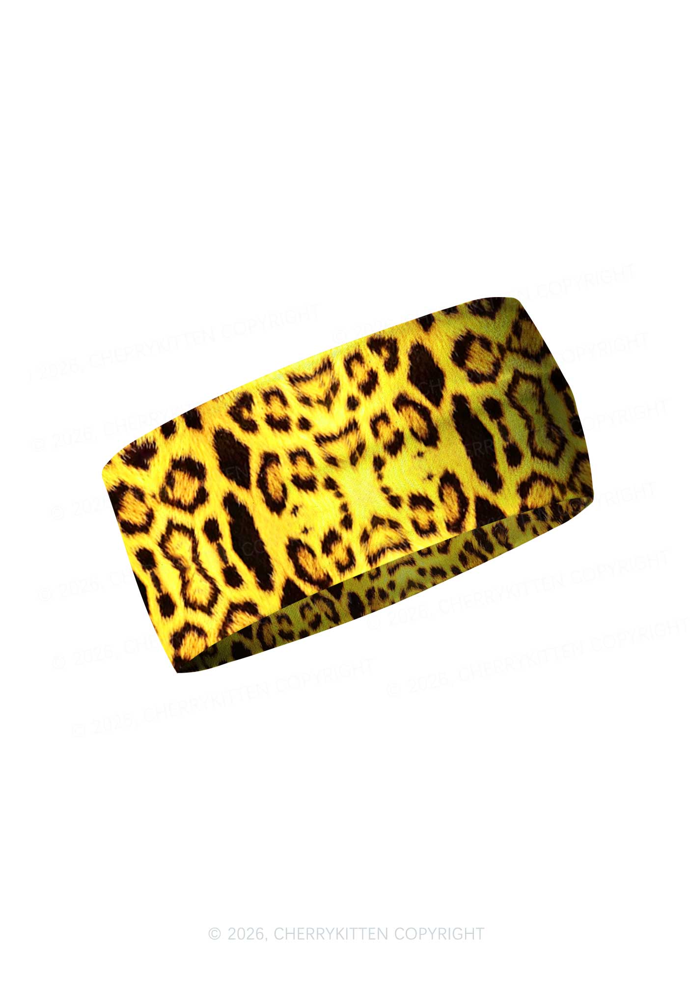 Yellow Leopard Y2K Print Headband Cherrykitten