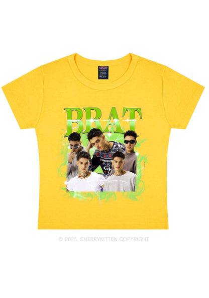 Custom Brat Portrait Y2K Baby Tee Cherrykitten