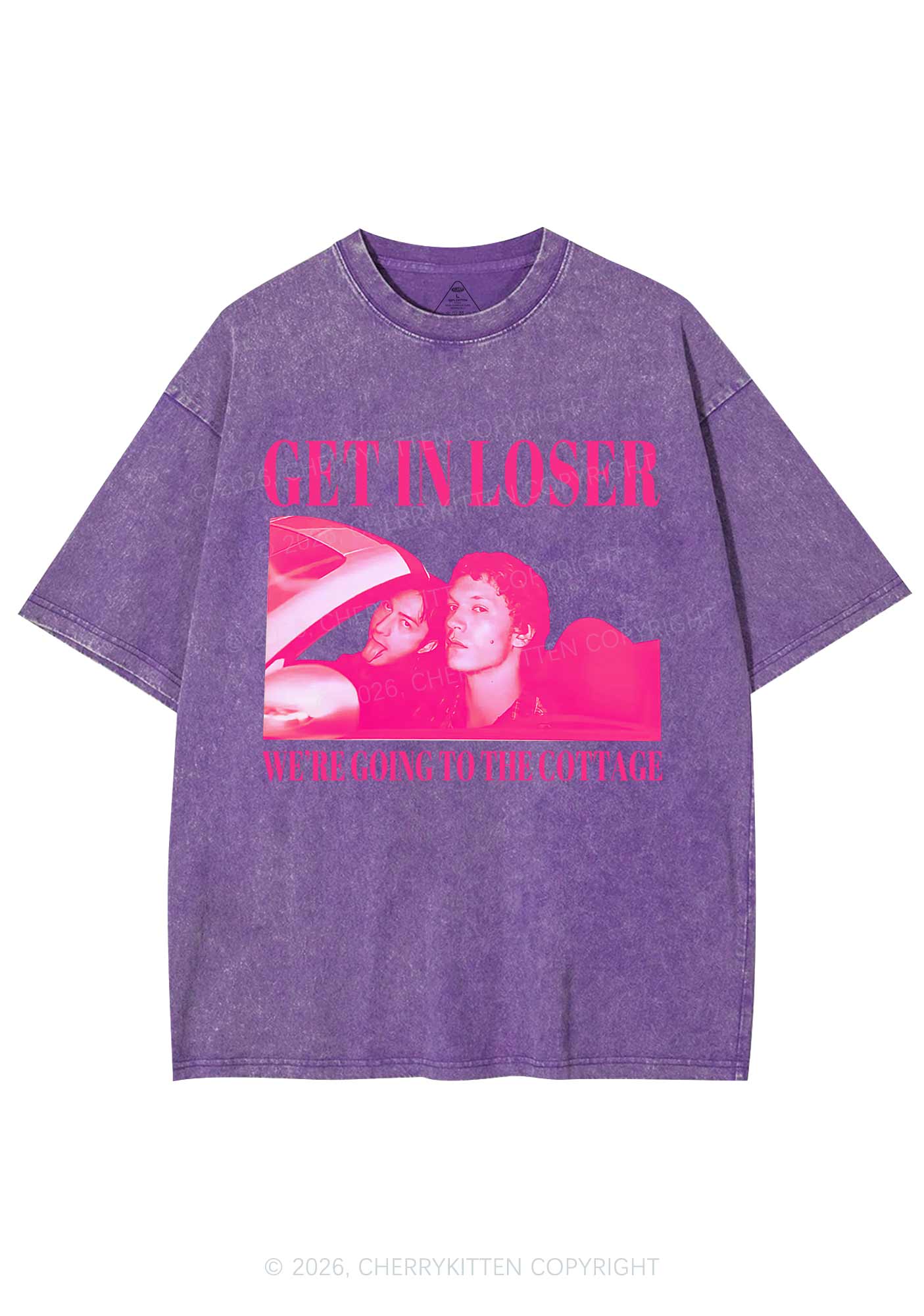 Get In Loser HR Y2K Shirts Washed Tee Cherrykitten