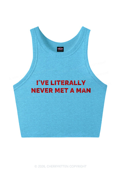 Glitter Never Met A Man Pride Y2K Crop Tank Top Cherrykitten
