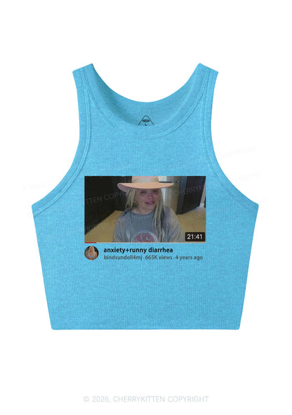 Anxiety Diarrhea Y2K Crop Tank Top Cherrykitten