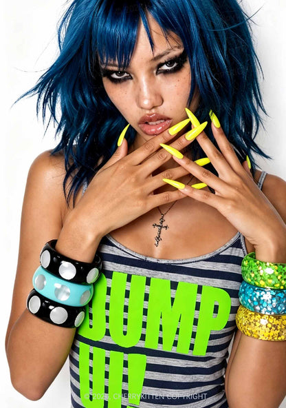Retro Polka Dots Y2K Cuff Bangle Cherrykitten
