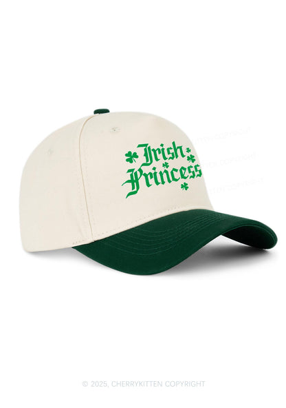 Embroidered Irish Princess St Patricks Y2K Color Block Baseball Cap Cherrykitten