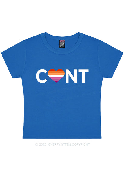 Lesbian Heart Cxxt Pride Y2K Baby Tee Cherrykitten