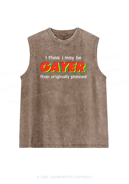I May Be Gayer Pride Y2K Washed Muscle Tank Cherrykitten