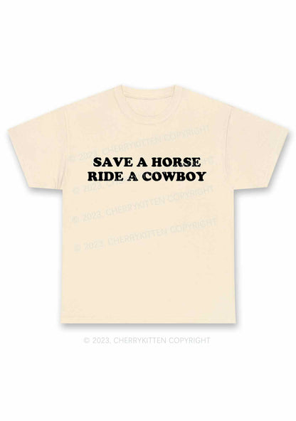 Save A Horse Ride A Cowboy Y2K Chunky Shirt Cherrykitten