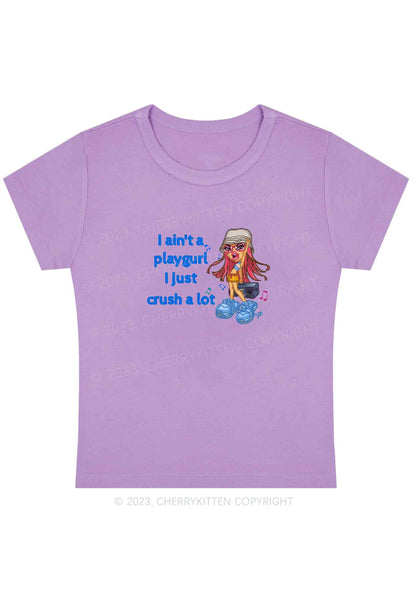 Curvy I Ain't A Playgurl I Just Crush A lot Y2K Baby Tee Cherrykitten