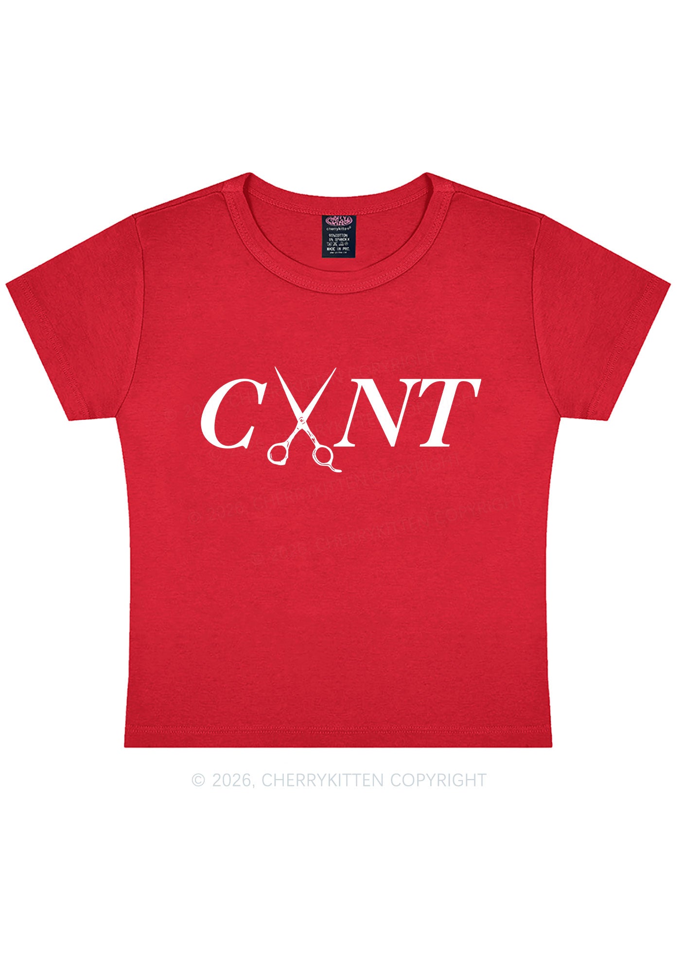 Pink Scissors Cxxt Pride Y2K Baby Tee Cherrykitten