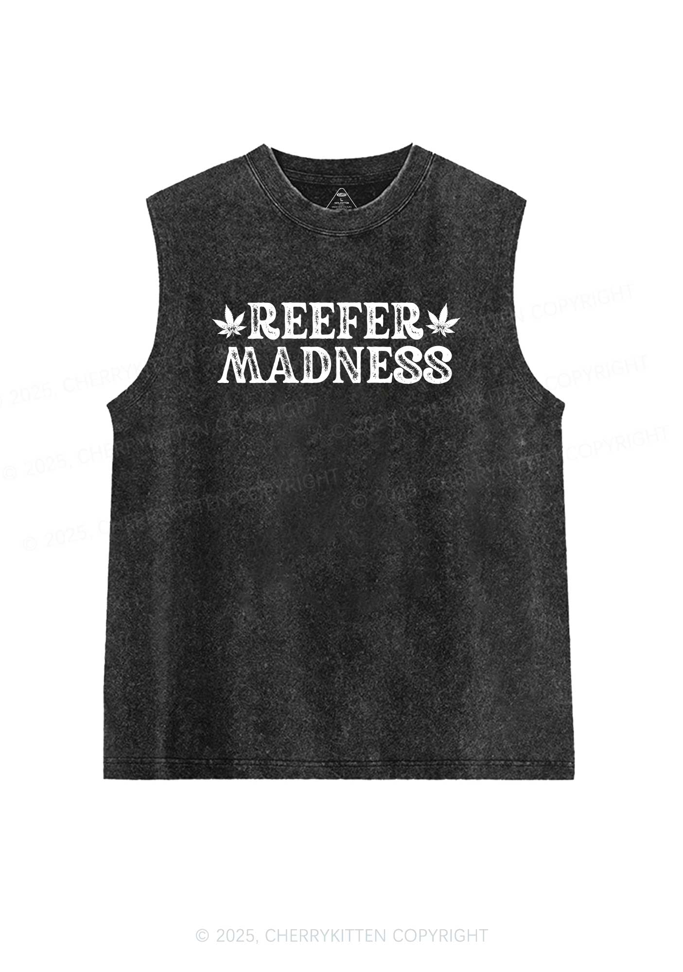 Green Madness Y2K Washed Muscle Tank Cherrykitten