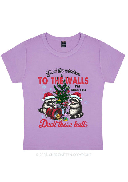 Christmas To The Walls Y2K Baby Tee Cherrykitten