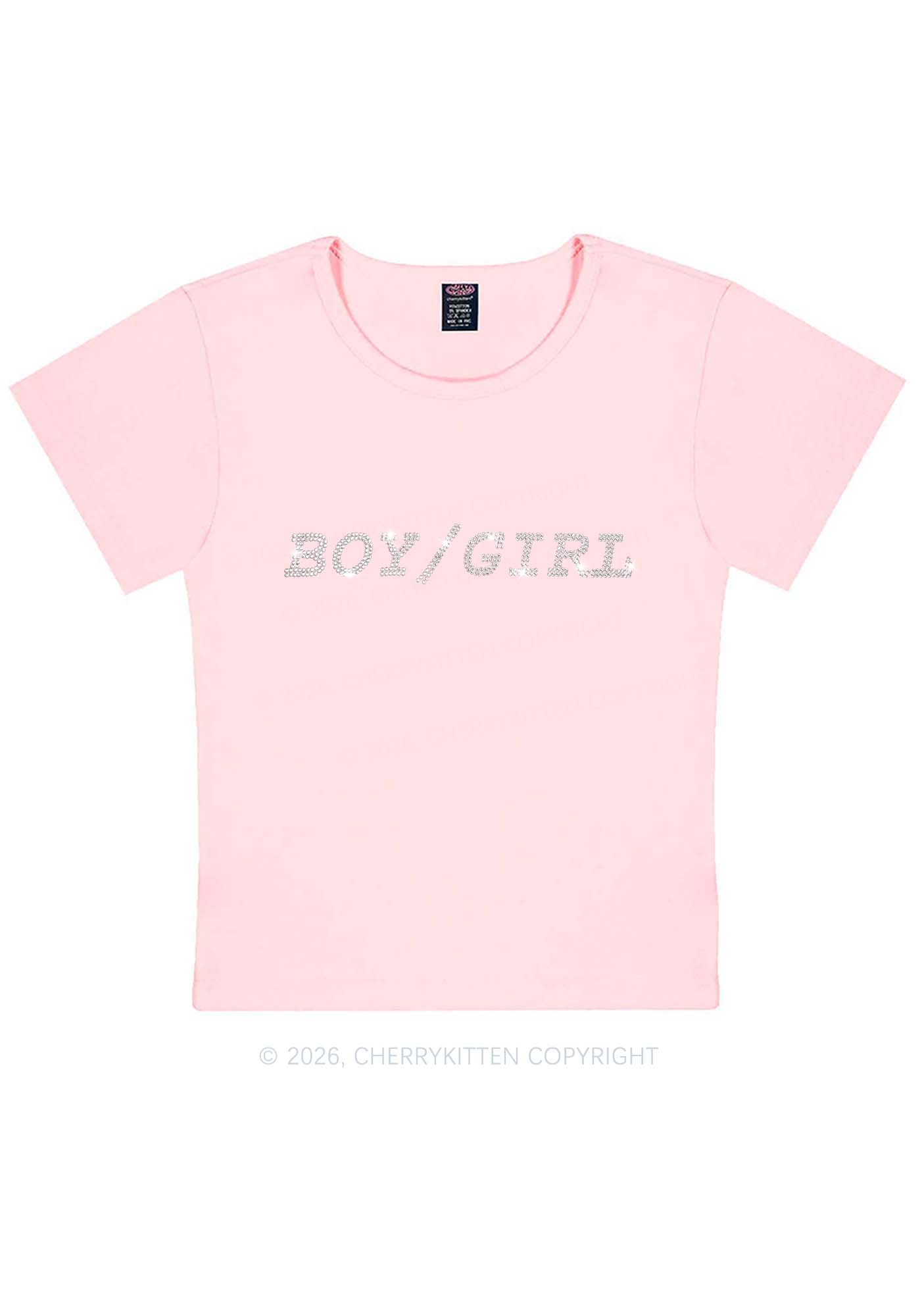 Rhinestone Boy Or Girl Pride Y2K Baby Tee Cherrykitten