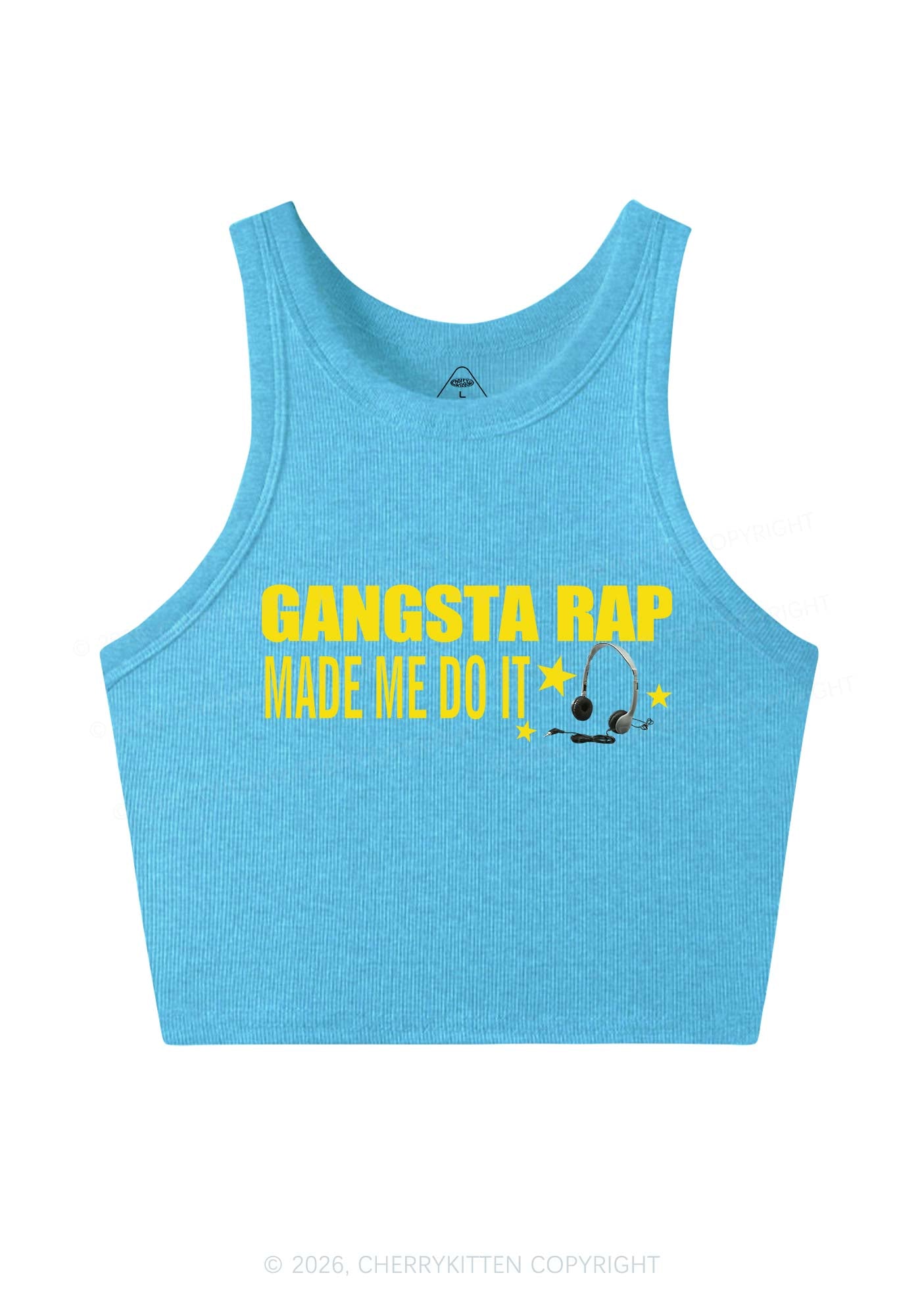Gangsta Rap Made Me Do It Y2K Crop Tank Top Cherrykitten