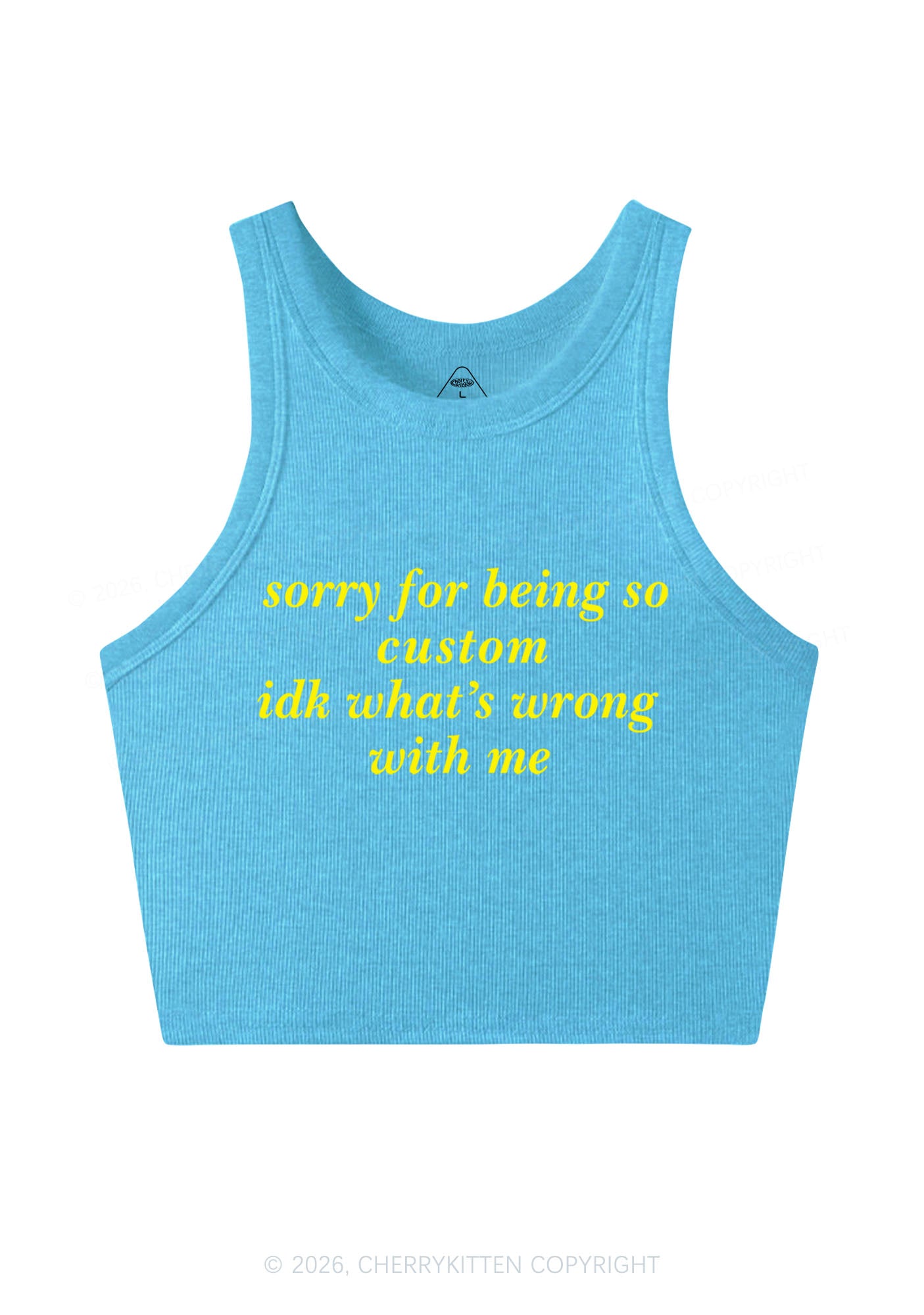 Sorry For Being So Custom Y2K Crop Tank Top Cherrykitten