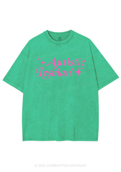 Autistic Lesbian Y2K Shirts Washed Tee Cherrykitten