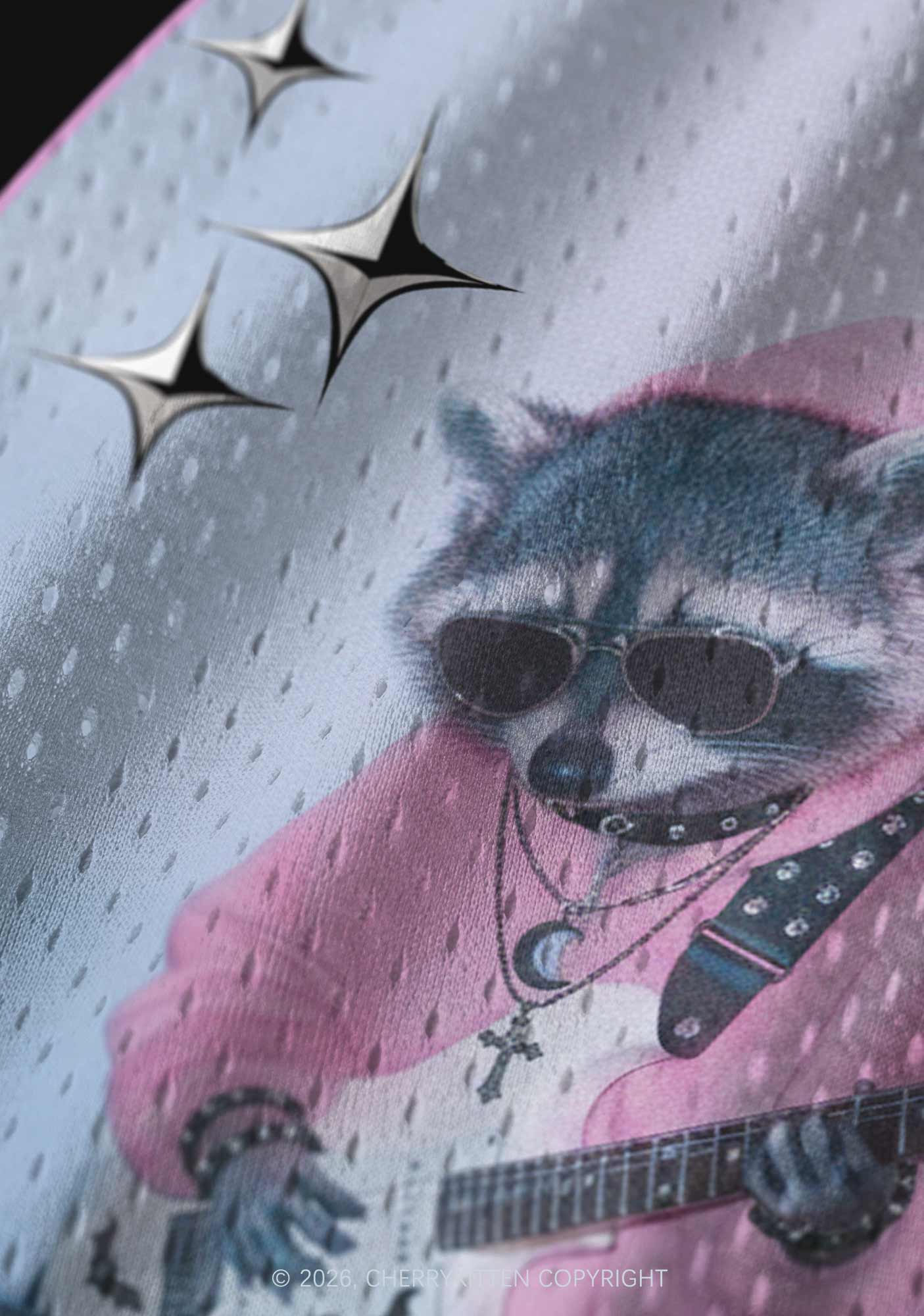 Pink Hoodie Raccoon DJ Y2K Sport Jersey Tank Cherrykitten