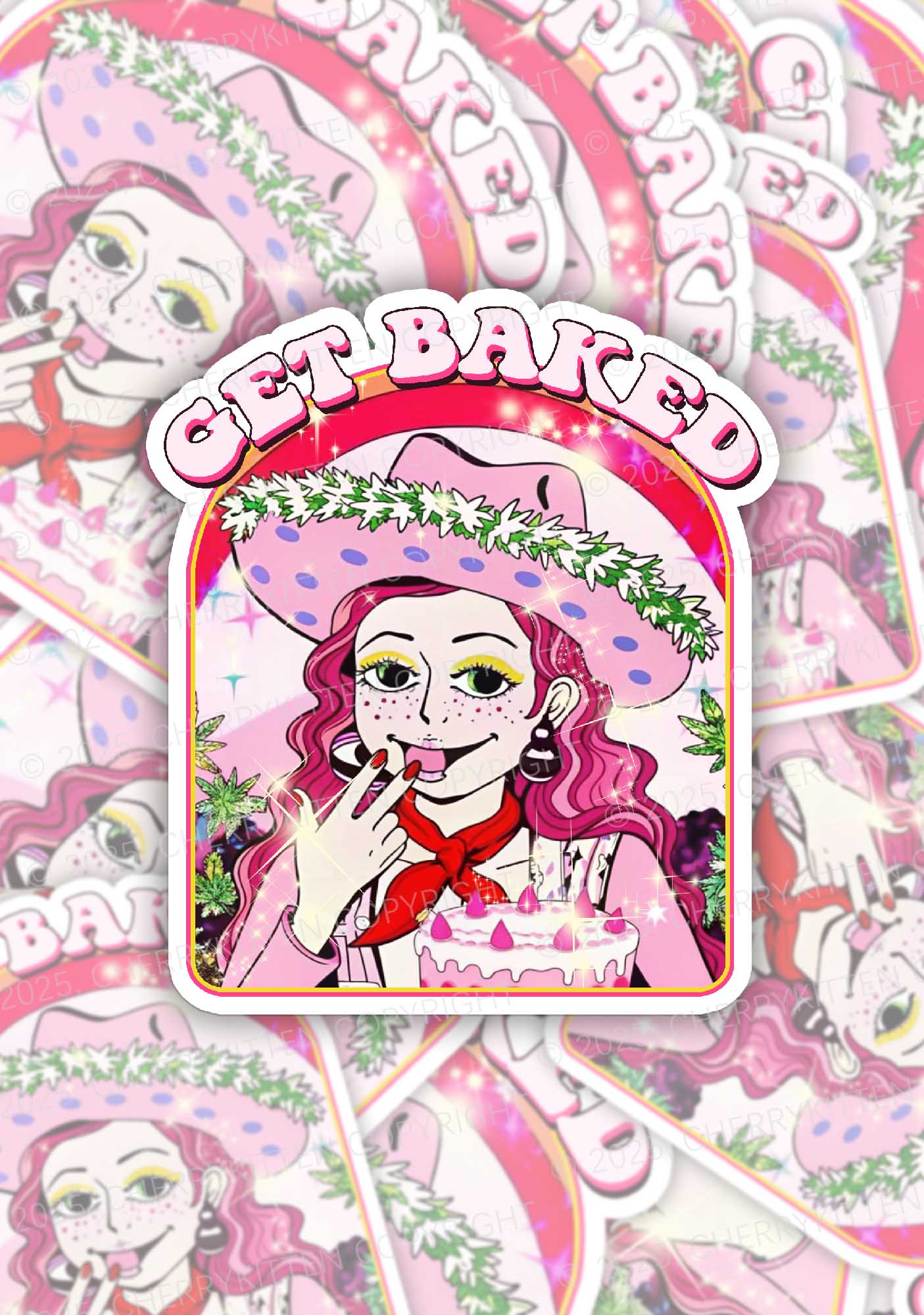 Get Baked 1Pc Y2K Sticker Cherrykitten
