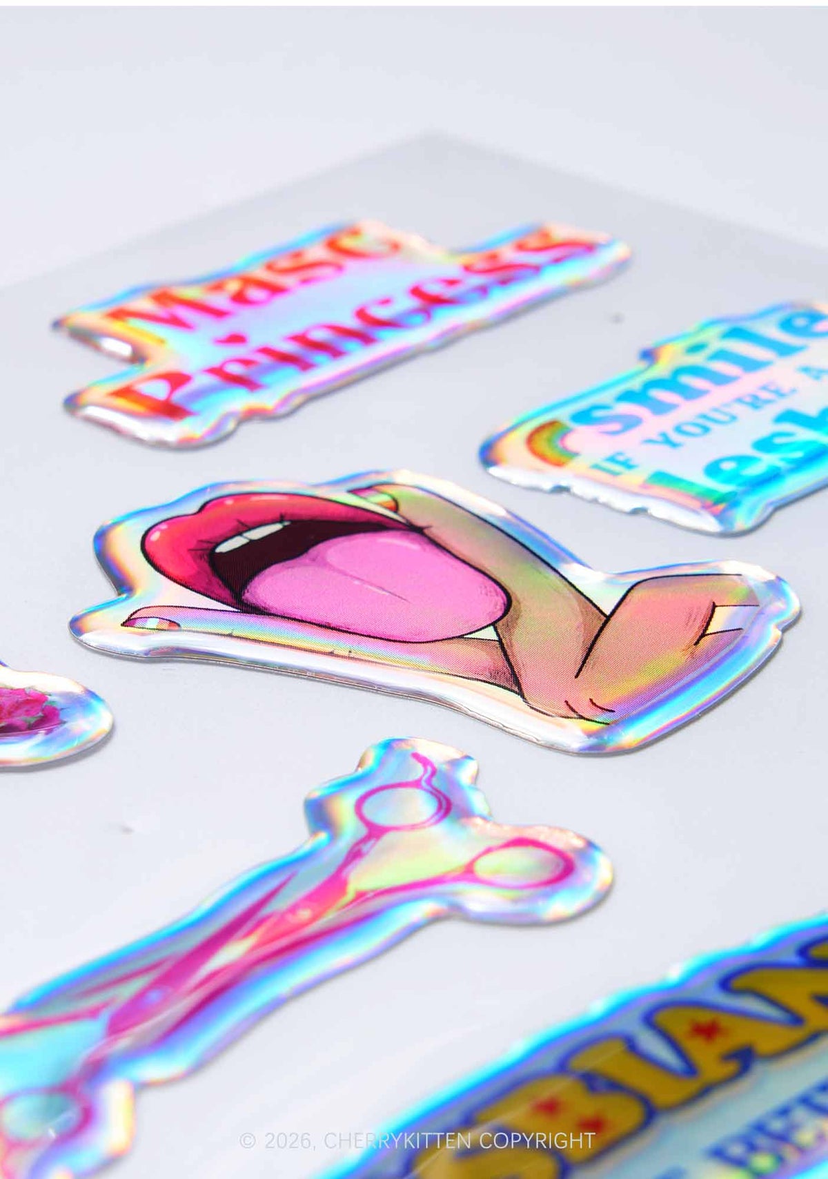 Cherrykitten Pride Holographic Y2K Stickers Pack Of 11