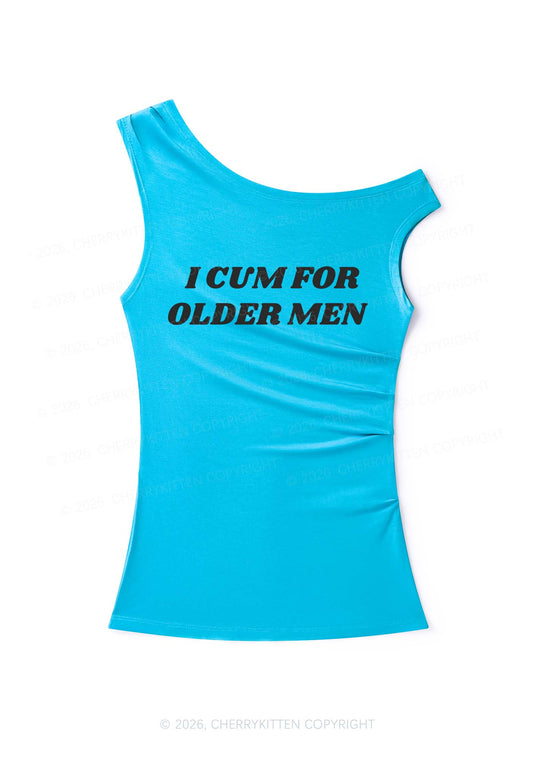 Come For Older Men Y2K Off Shoulder Tank Top Cherrykitten