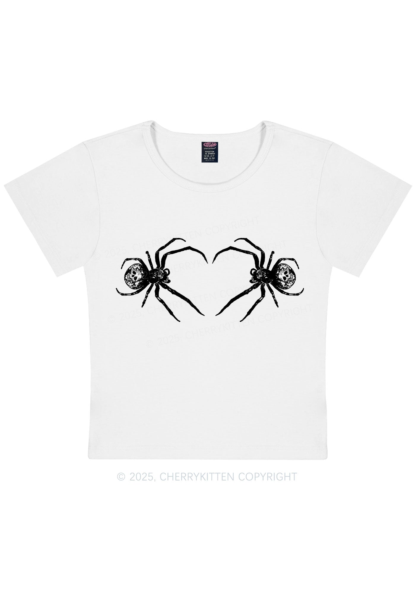 Skull Spider Y2K Baby Tee Cherrykitten