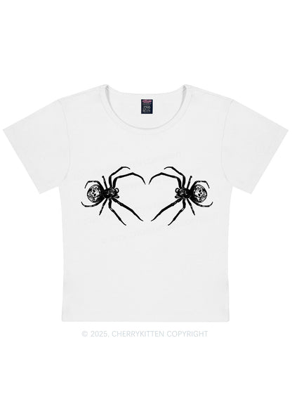 Skull Spider Y2K Baby Tee Cherrykitten