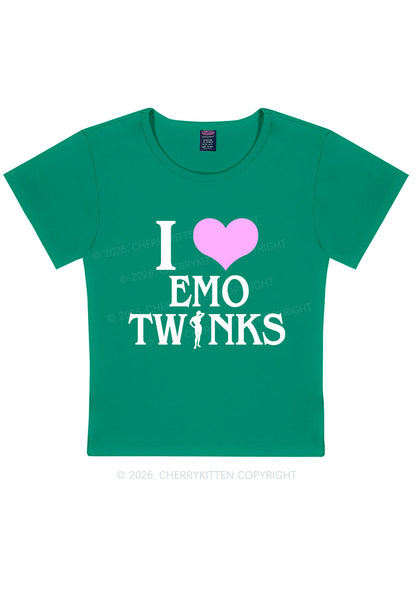 I Love Emo Twinks Pride Y2K Baby Tee Cherrykitten
