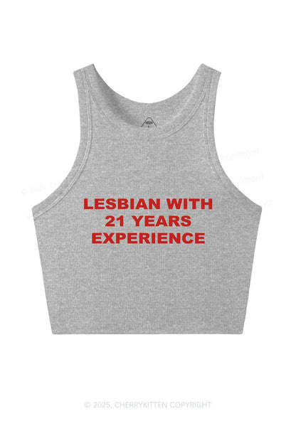 Custom Lesbian Experience Pride Y2K Crop Tank Top Cherrykitten