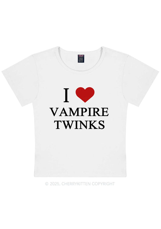 I Love Vampire Twinks Y2K Baby Tee Cherrykitten