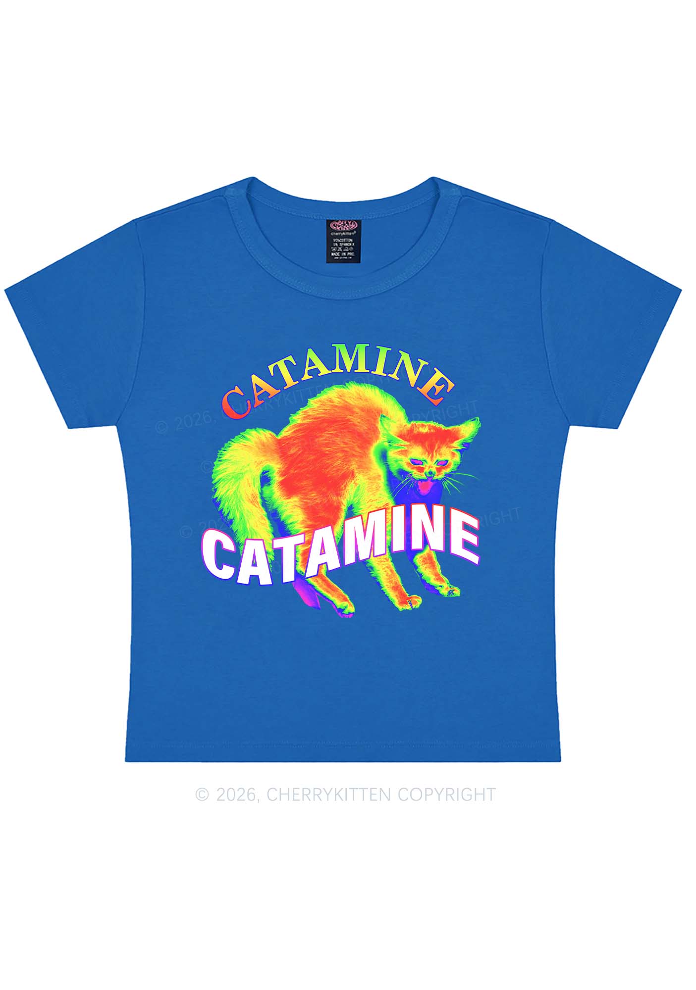 Thermal Cat Y2K Baby Tee Cherrykitten