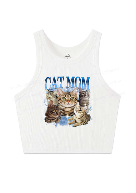 Custom Photo Cat Mom Y2K Crop Tank Top Cherrykitten