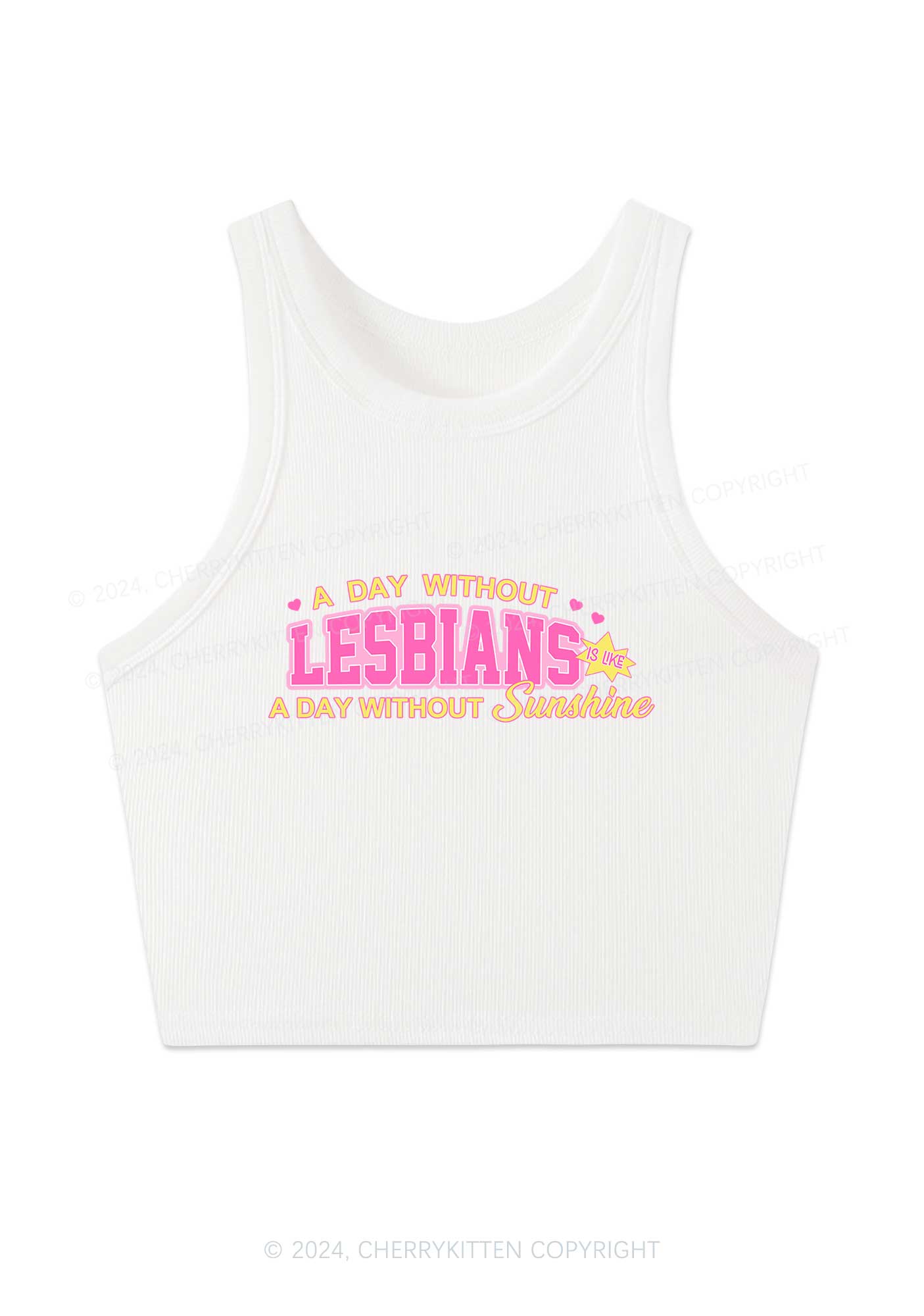 A Day Without Lesbians Y2K Crop Tank Top Cherrykitten