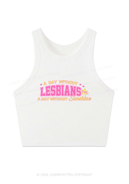 A Day Without Lesbians Y2K Crop Tank Top Cherrykitten