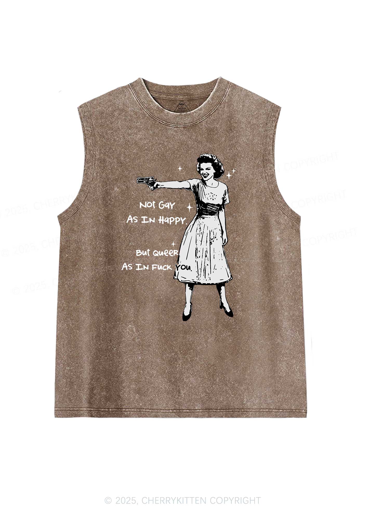 But Queer As In Pride Y2K Washed Muscle Tank Cherrykitten