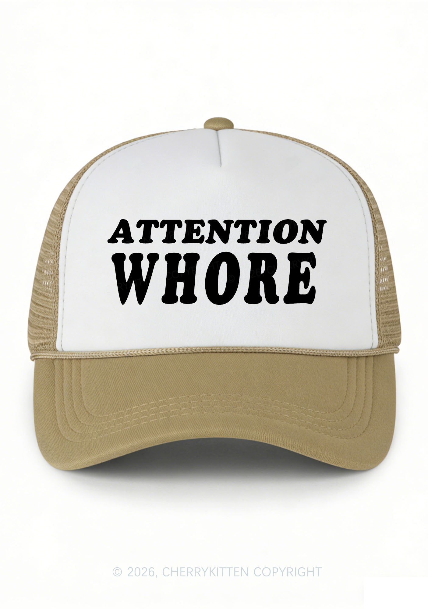 Attention Hore Y2K Colorblock Trucker Hat Cherrykitten