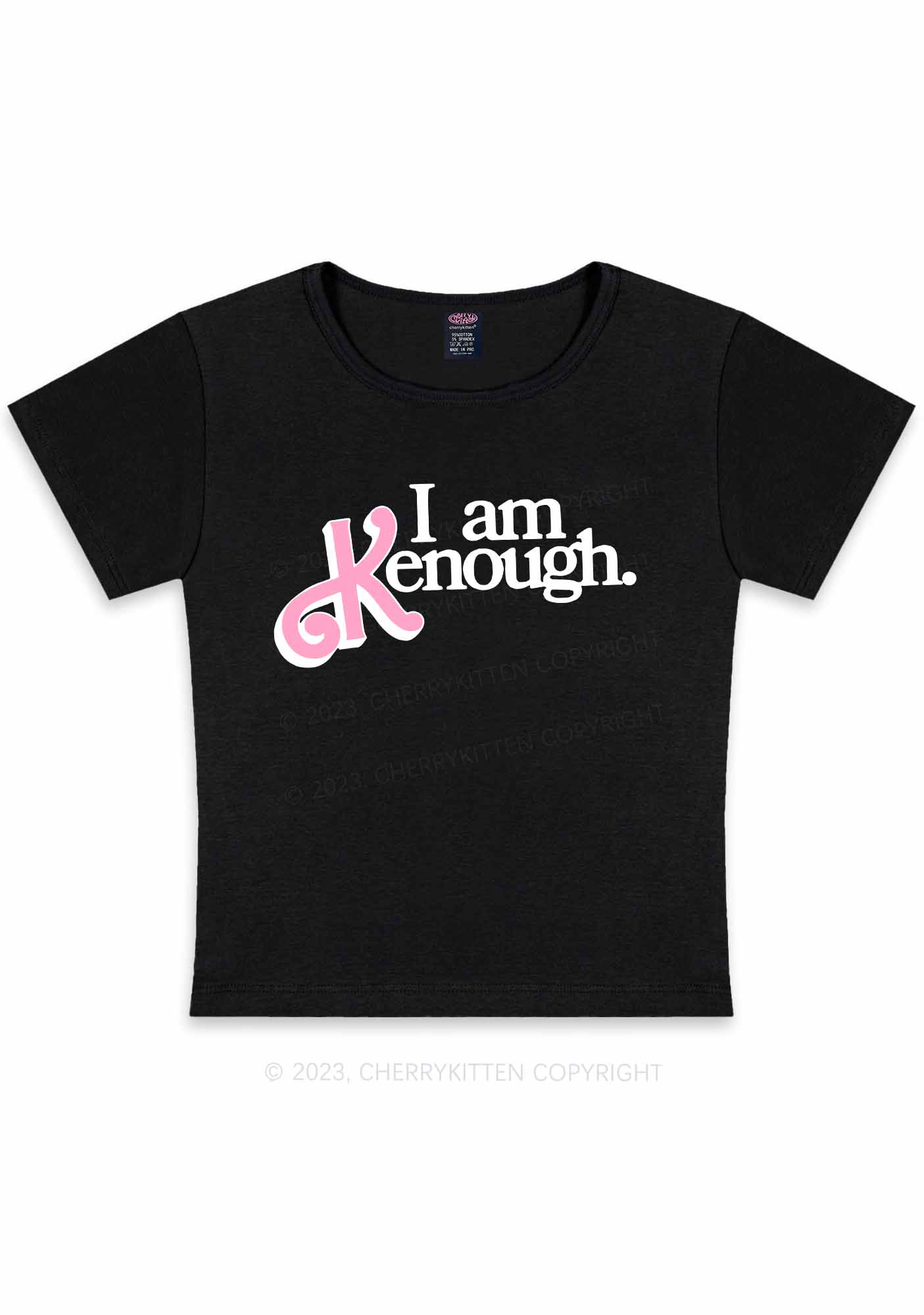 Curvy I Am Kenough Y2K Baby Tee Cherrykitten