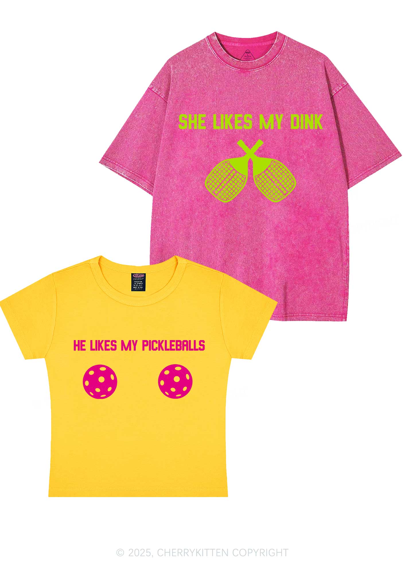 Pickleball Couple Y2K Valentine's Day Couple Shirt Cherrykitten