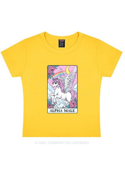 Rose Unicorn Alpha Male Y2K Baby Tee Cherrykitten
