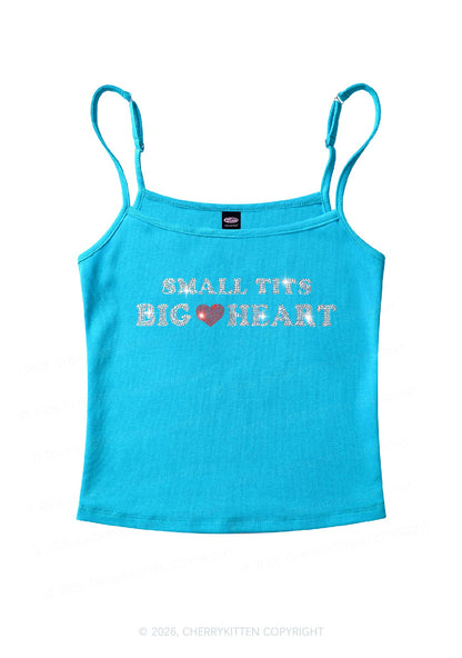 Rhinestone Big Heart Y2K Spaghetti Strap Cami Cherrykitten