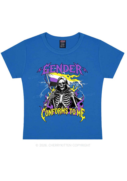 Gender Conforms To Me Pride Y2K Baby Tee Cherrykitten
