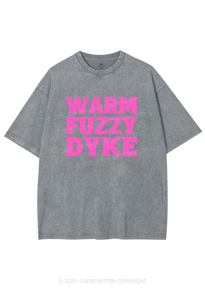 Warm Fuzzy Dyke Y2K Shirts Washed Tee Cherrykitten