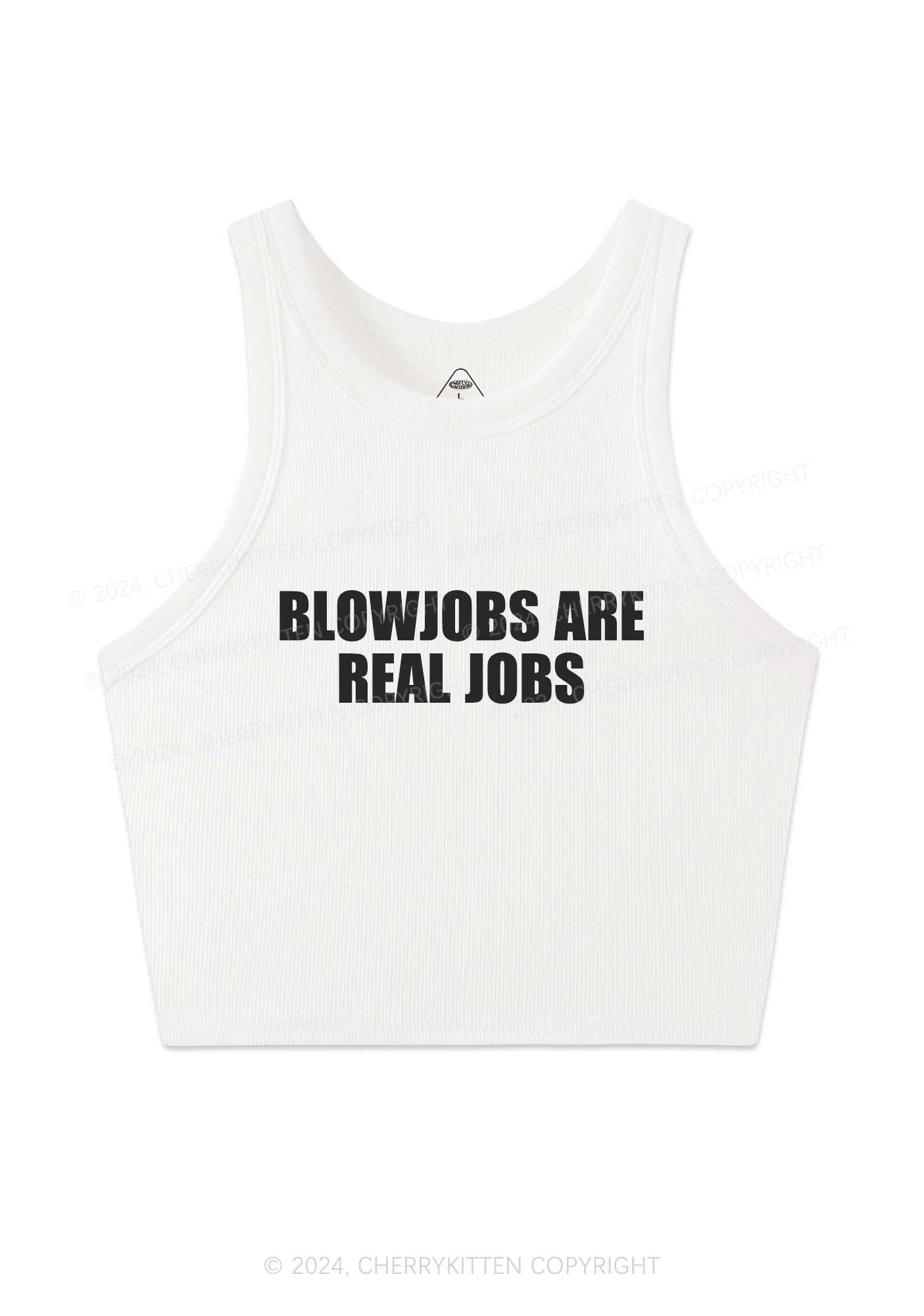 Blxwjobs Are Real Jobs Y2K Crop Tank Top Cherrykitten