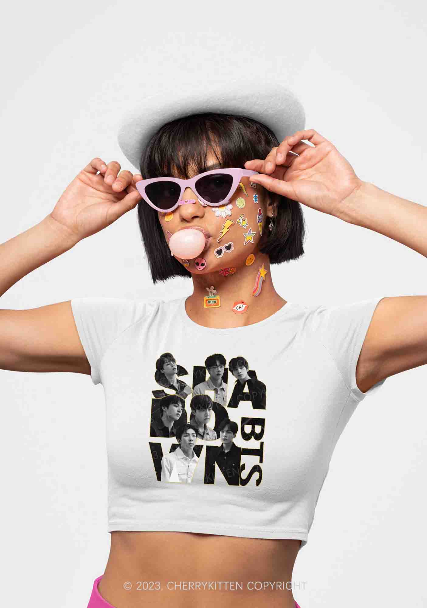 Bangtan Members Kpop Y2K Baby Tee Cherrykitten