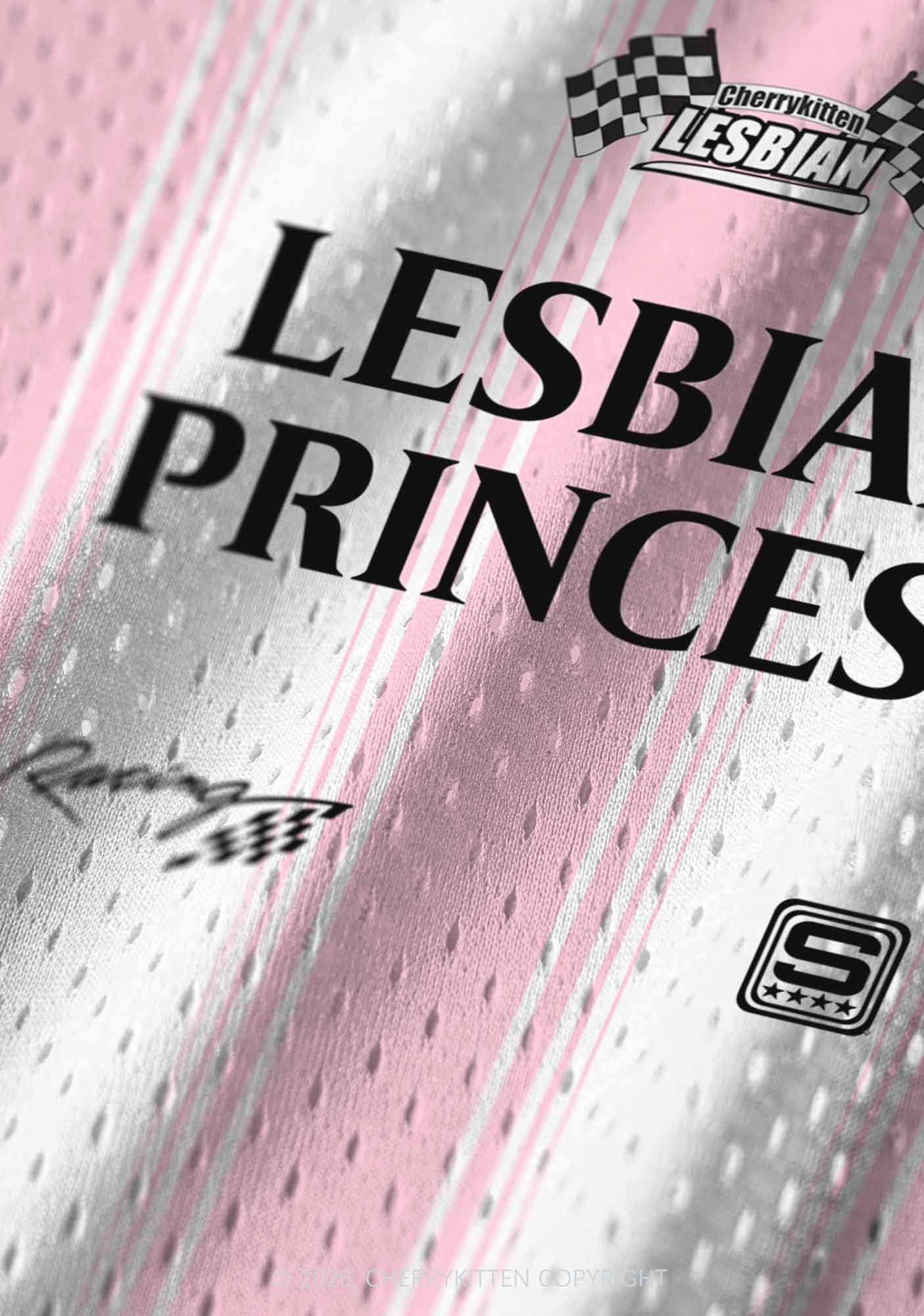 Pale Pink Lesbian Princess Pride Y2K Sport Jersey Tank Cherrykitten